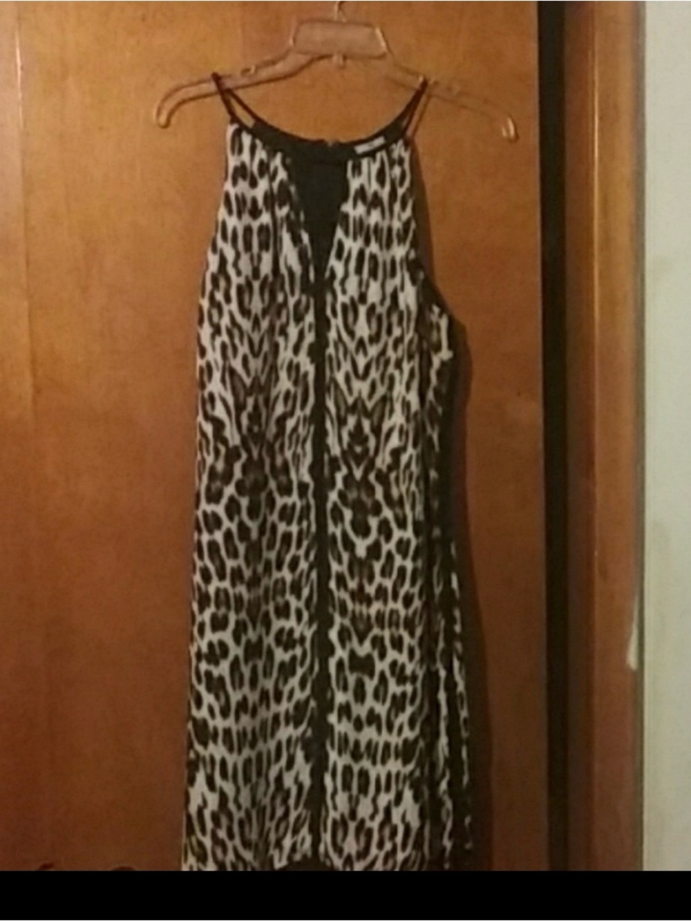 Worthington Black and White Leopard-Print Maxi Dress